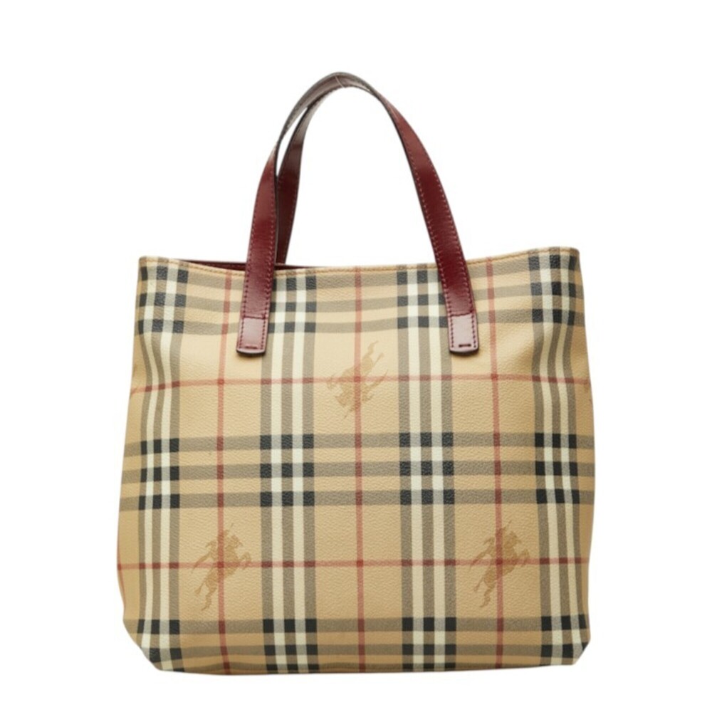 Burberry Nova Check Shadow Horse Handbag, Beige Multicolor Leather, Women's.